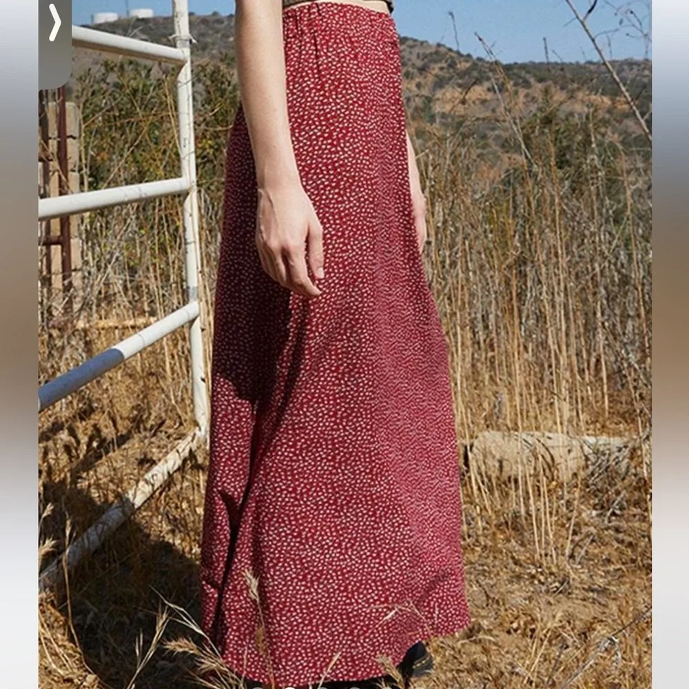 Brandy Melville Red Maxi Skirt - Picture 2 of 5